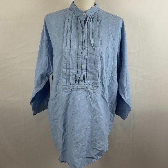Victoria's Secret Vintage Night Shirt S Blue Chambray Boyfriend Shirt - Picture 1 of 12